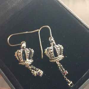 .925 sterling silver 3D tiara 👸 QUEEN crown dangle hook